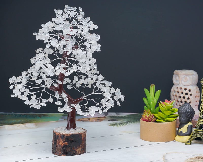 Crocon Clear Quartz Gemstone Tree of Life - Handmade Crystal for Positive Energy, Chakra Money Tree Bonsai - Feng Shui Decor, Healing Crystals - Attract Good Luck, Meditation Accessories, Spiritual Gift - Image 5